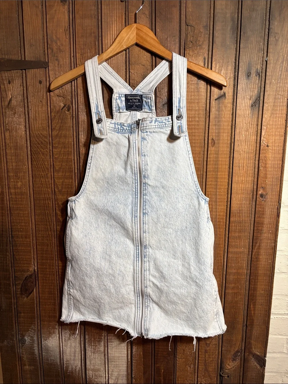 Abercrombie & Fitch Light Blue Denim Pinafore Dress